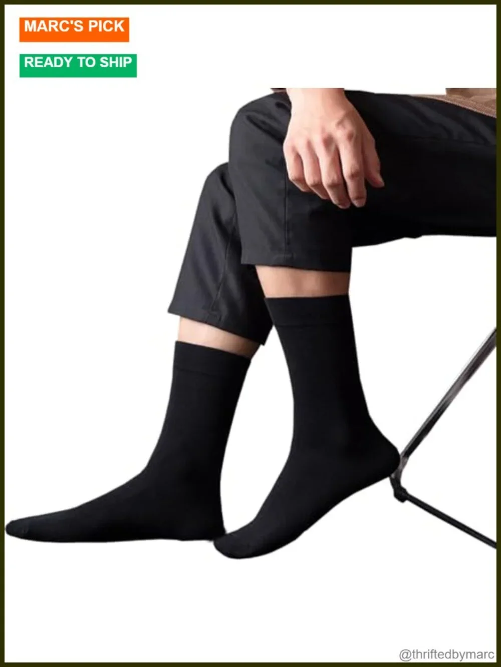 Classic Cotton Dress Socks Thin Lightweight for Office Business Casual Crew 6